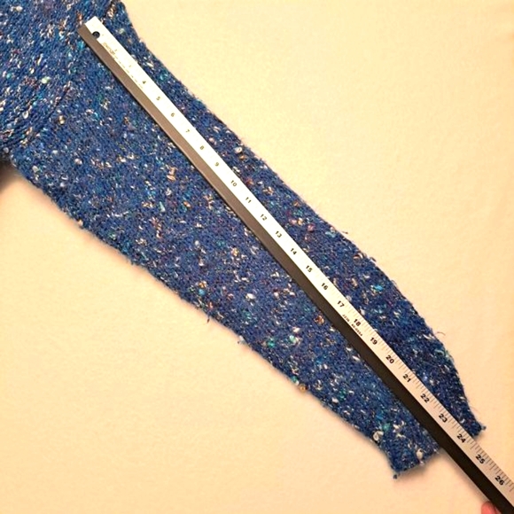 Santana Novelty Sweater Cardigan Blue Speckle Wool Blend Chunky Grandma … - Picture 10 of 10